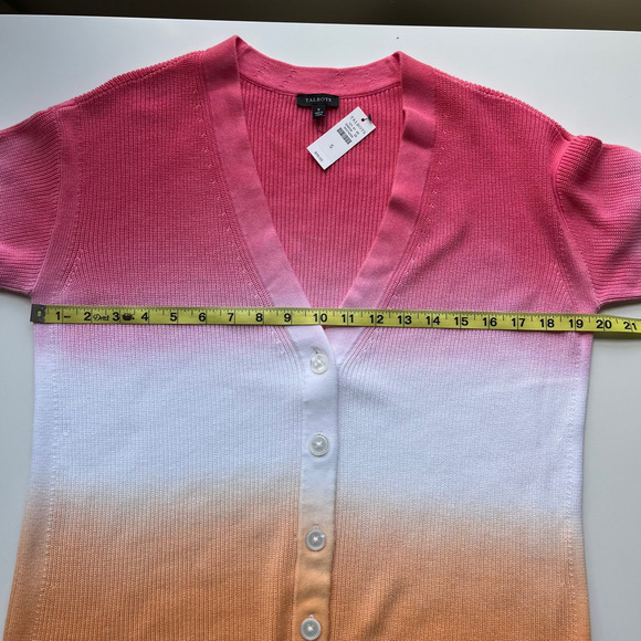 NWT Talbots Ombre Cardigan Sweater Pink Orange Womens Small Coastal Summer - Picture 9 of 9